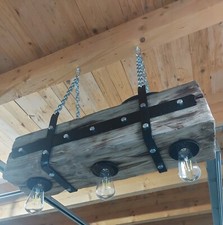  Lampe LED Hängeleuchte Hängelampe Holzleuchte Retro Vintage  Esszimmerlampe...