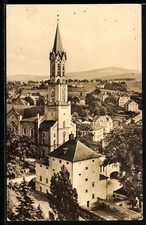 Eibenstock /Erzgeb., Kirche und Ort aus der Vogelschau, Ansichtskarte 