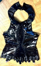 Corsage  Kleid  Gr. L Patrice Catanzaro Lack  Mesh  Schwarz Gothic