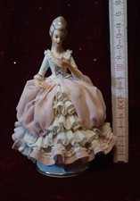 Dresdener Sandizell Porzellanfigur mit Spitzenkleid, Made In Germany,15 cm