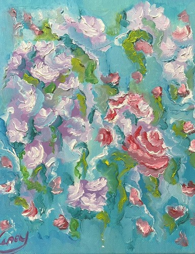 ölbild gemälde blumen - Ölbild,