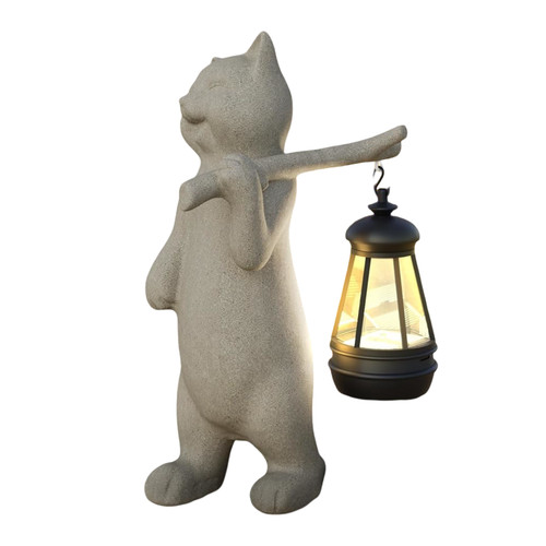 Solarleuchte gartenfigur katze - solarleuchte,