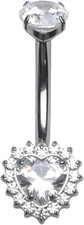 Bauchnabelpiercing Herz 14G