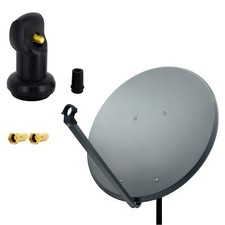 PremiumX TV SAT Anlage 100cm Satelliten Schüssel ALU Antenne Spiegel Single LNB