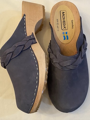 Moheda wood mule clog blue - wood,