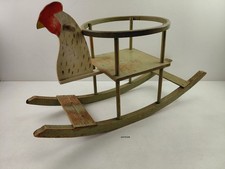 Schaukelpferd Schaukelhahn Hahnenkopf Holzring um 1920 Vintage antik  #257628
