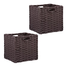 Aufbewahrungskorb Ordnungskorb Regalkorb Flechtkorb Schrankkorb 2er Set Faltbox