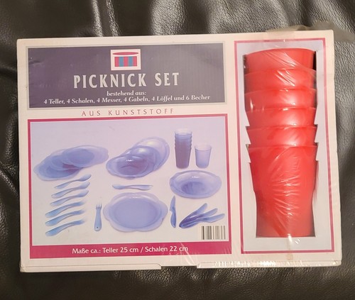 Picknick set kunststoff rot - picknick,