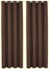 Gardinen Set: 2 St Vorhang mit Ösen in Farbe Braun, blickdicht 140 x 245 cm