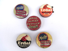 5 alte Werbe Blechdosen Haribo Erdal Uralus Salmiak Kaufladen Reklame