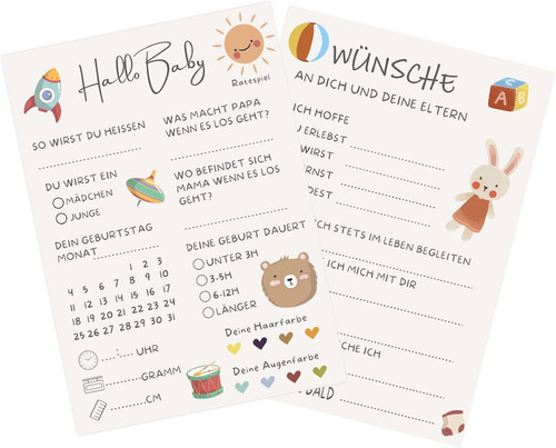 Babyparty spiele karten - babyparty,