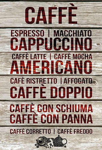 Blechschild 20x30 caffe - blechschild,