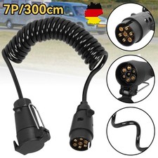 300cm 7-polig 12V Verlängerungskabel Spiralkabel Anhägerkabel Anhänger Wohnwagen