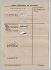 Köthen Anhalt Zeugnis zur Erlangung des Armenrechts  DDR Dokument 1949