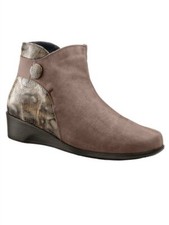 Waldläufer Stiefelette Leder Schuhe Damen Stiefel taupe 3,5 Weite M