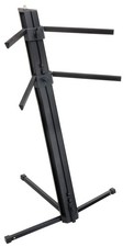 B-WARE Doppel Keyboard Ständer Synthesizer Stage Piano Stativ 2 Ebenen schwarz