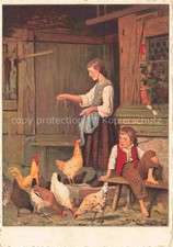 ANKER Albert (1831-1910) Kuenstlerkarte Mittagsmahl Bienfaisance