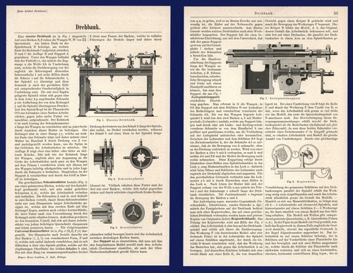 Drehbank druck anno 1894 - -,