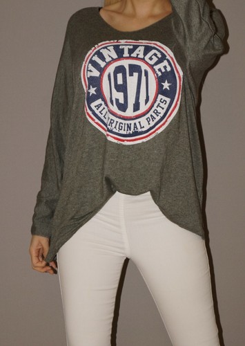 Vintage druck pulli - pulli, weich