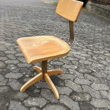 Ama Elastik Bürostuhl Drehstuhl Bauhaus Stil Architektenstuhl Holz Mod. 364