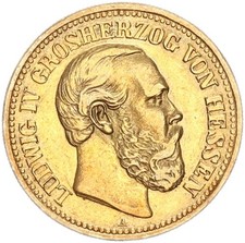 Hessen Ludwig IV. 10 Mark 1890