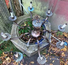 Alter Messing  Kronleuchter Deckenlampe 6-flammig 