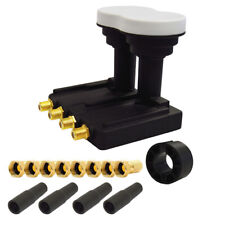 Monoblock Quad LNB 3° 0,1 dB Astra und Eutelsat UltraHD 4K FullHD 4 Teilnehmer