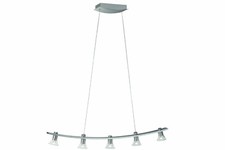 Pendel LED Pendelleuchte 5-flg. Modern Glas Alu