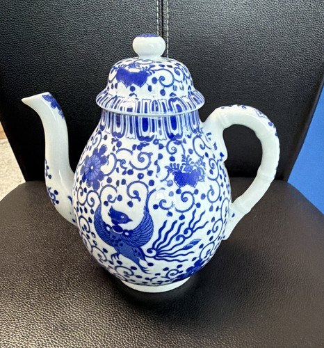 Porzellan teekanne blau weiß - porzellan-teekanne, blau-weiß