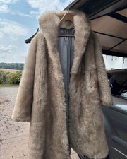 Echtpelz Mantel Beige - Vintage - Lammfell Pelzmantel