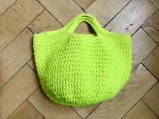 Häkeltasche Crochet Bag Shopper Tasche Ibiza  Häkel Korbtasche Neon Egg Gelb