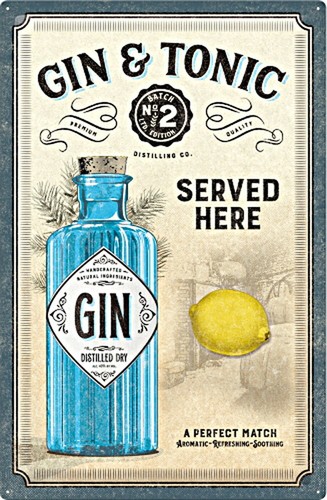 Gin tonic served here - &,