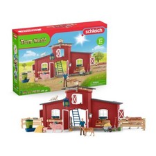 Schleich roter Bauernhof Scheune mit Tieren Spielset
