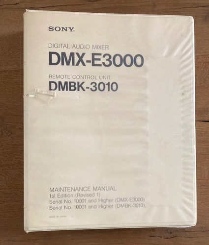 Sony service manual dmx e3000 - sony,