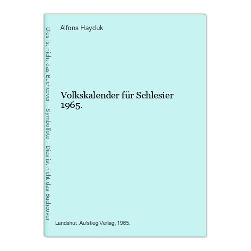 Volkskalender für schlesier - volkskalender,