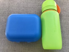Tupperware Große Twin und Eco Easy Trinkflasche blau/grün