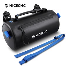 Motorrad Gabeltasche Gepäck Werkzeugrolle TPU Leder Universal Tasche Schwarz