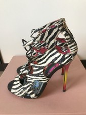 Jimmy Choo Rob Pruitt high heel Sandalen Zebra Glitzer Ombre mit Schnürung 40