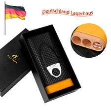 Leder Zeder Holz 3 Tube Travel Zigarrenetui Halter Humidor Zigarrenschneider
