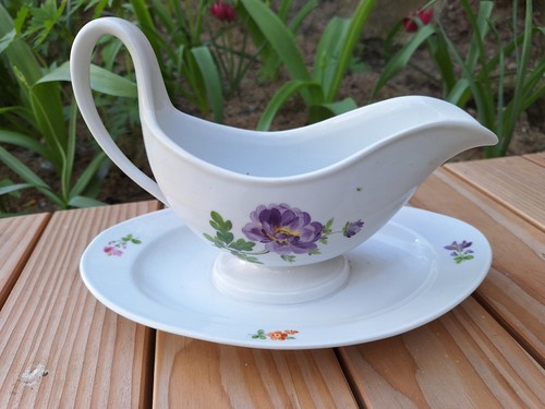 Meissen sauciere henkel blume - sauciere,