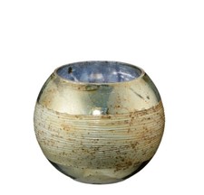 Windlicht Teelicht Glas gold