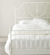 IKEA Bettgestell Leivrik Weißmetall, 140cm X 200cm