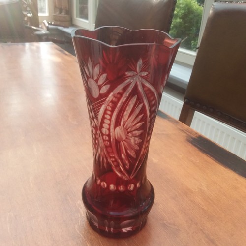 Bleikristall vase rubinrot - vase,