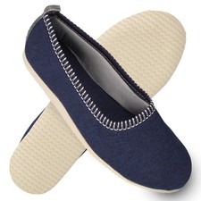 Damen Hausschuhe zum Schlupfen Ballerinas Blau Gr. 36-41 filsko Garderen
