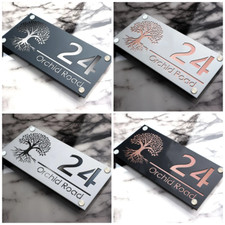 3D Effekt Hausnummer Schild anthrazit schwarz Edelstahl Design Acryl modern