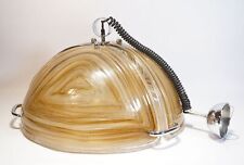 True Vintage Panton Ära Design Zugpendellampe Kunststoff Chrom braun silber