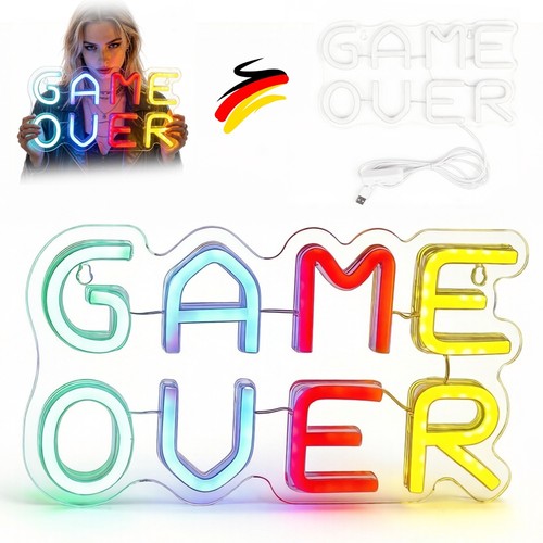 Game over neon sign - over,