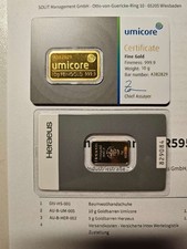 Goldbarren 10g Umicore im