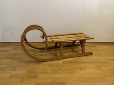 Schlitten Hornschlitten Vintage Retro Holzschnitten DDR Handarbeit