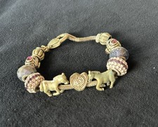 Gold & Purple Beaded Charm